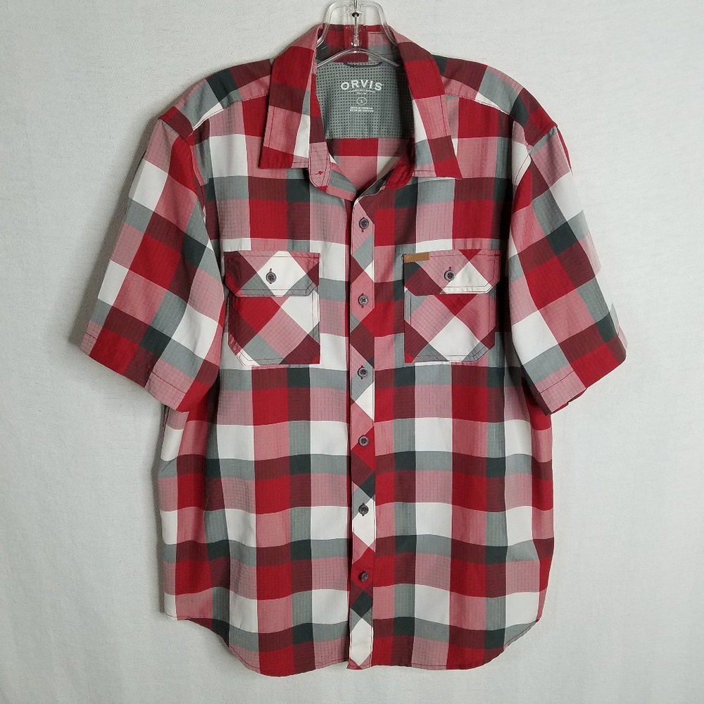 Orvis Plaid Button Front Outdoor Hiking‎ Shirt